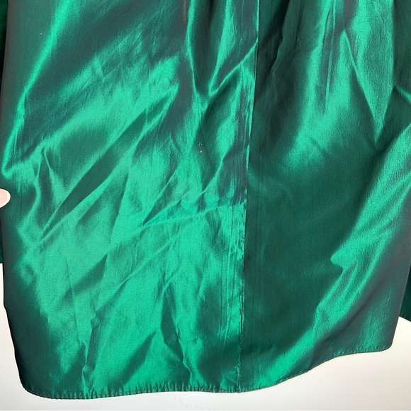 Vintage Gunne Sax Jessica McClintock 1980s Green Velvet Drop Waist Size 12 - Picture 5 of 7